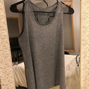 Gray Striped Workout Tee